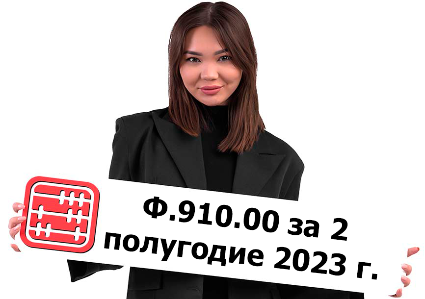 Примеры заполнения декларации ф.910.00 за 2-е полугодие 2023 г. : с работниками, без работников и Единый платеж.